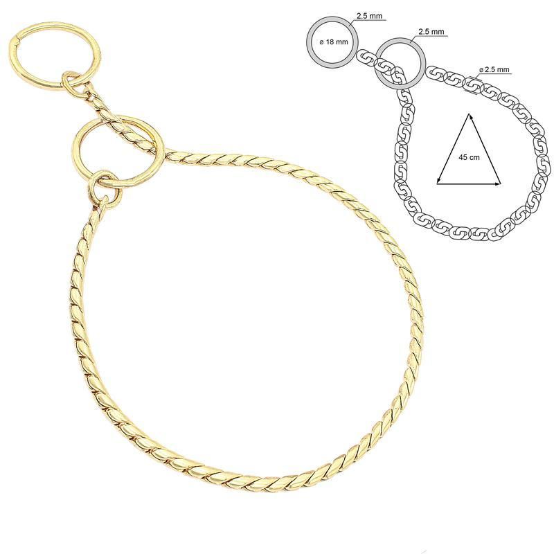 45cm x 2,5mm Snake Strup Gold Plated, Sorma